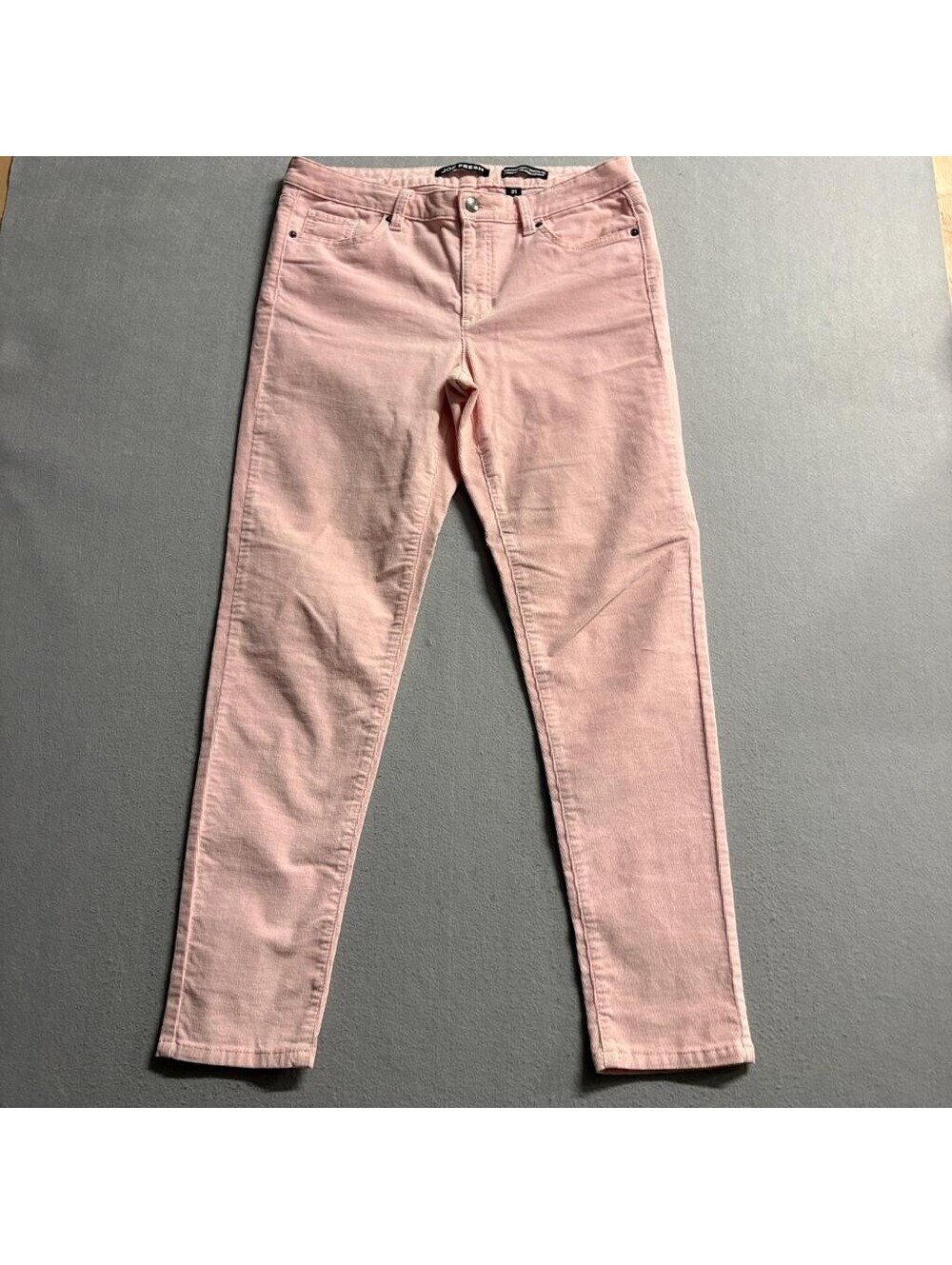 Joe Fresh Slim Corduroy Pants Womens 31 Pink Cotton Blend Stretch Jeans